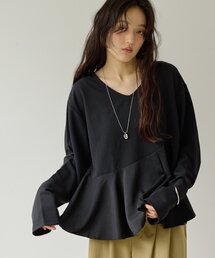 【Noka】カットジョーゼットペプラムプルオーバー《WEB限定》
