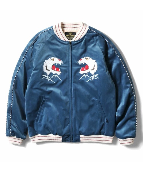 HOUSTON(ヒューストン)の「【26AW新色追加】HOUSTON ヒューストン VELVETEEN TIGER SOUVENIR JACKET 別珍 虎刺繍 スーベニアジャケット / スカジャン(スカジャン・メンズ・ブラック/ブルー・M/L/XL/XXL)」の6枚目の写真