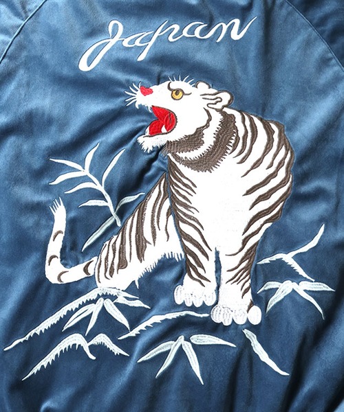 HOUSTON(ヒューストン)の「【26AW新色追加】HOUSTON ヒューストン VELVETEEN TIGER SOUVENIR JACKET 別珍 虎刺繍 スーベニアジャケット / スカジャン(スカジャン・メンズ・ブラック/ブルー・M/L/XL/XXL)」の3枚目の写真