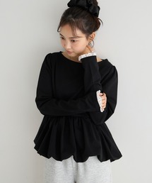 【forksy.】バルーンヘム レースカフス ボートネックトップス