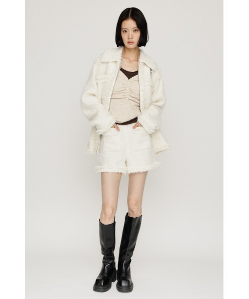 SLY(スライ)の「【限定カラーあり】FLUFFY TWEED S/PT フラッフィーツイードショートパンツ 秋服(スラックス・レディース・グレー系その他2/オフホワイト/ブラウン系その他2/ブラック・2/1)」の6枚目の写真