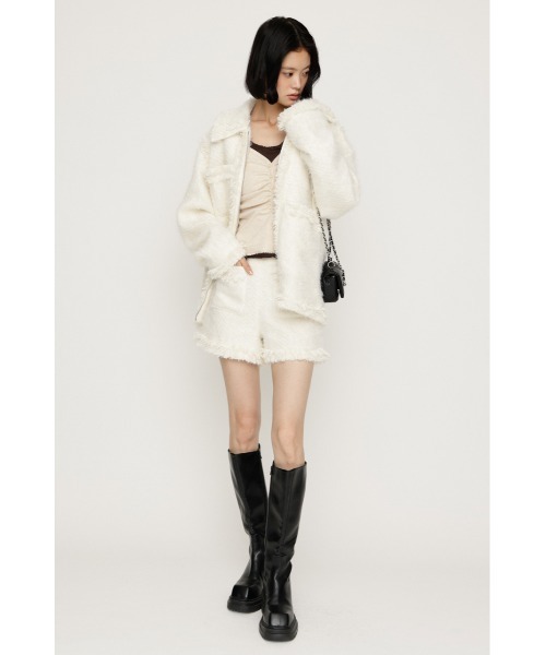 SLY(スライ)の「【限定カラーあり】FLUFFY TWEED S/PT フラッフィーツイードショートパンツ 秋服(スラックス・レディース・グレー系その他2/オフホワイト/ブラウン系その他2/ブラック・2/1)」の7枚目の写真