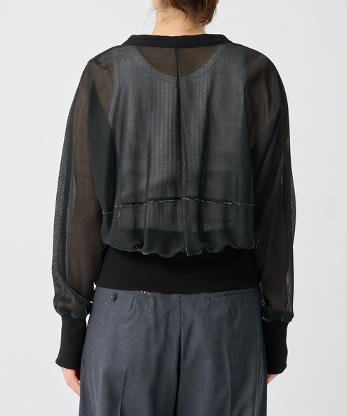 CITY TOKYO(シティトウキョウ)の「【CITY TOKYO/シティートウキョウ】TRICOLUM Cut Cardigan/ラメメッシュカーディガン(カーディガン/ボレロ・レディース・ホワイト/ブラック・FREE)」の13枚目の写真