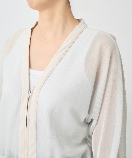 CITY TOKYO(シティトウキョウ)の「【CITY TOKYO/シティートウキョウ】TRICOLUM Cut Cardigan/ラメメッシュカーディガン(カーディガン/ボレロ・レディース・ホワイト/ブラック・FREE)」の8枚目の写真