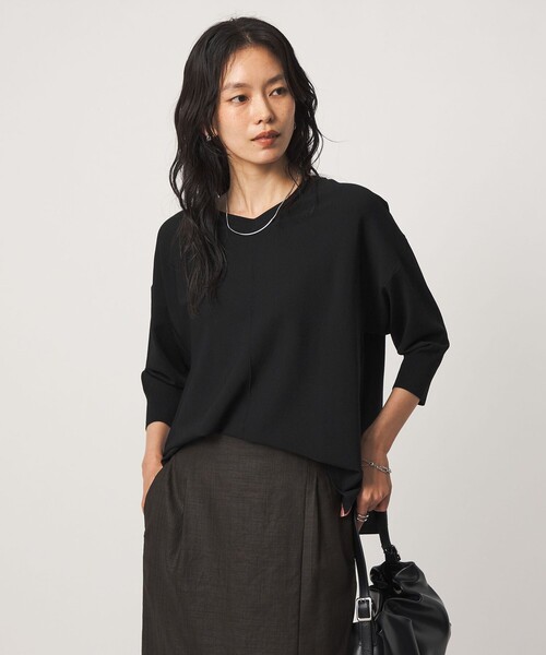 green label relaxing（グリーンレーベルリラクシング）の「Vネック ドルマン プルオーバー ニット ウォッシャブル 接触冷感 UVカット（ニット/セーター・レディース・ライム/ブラック/ホワイト・FREE）」の22枚目の写真