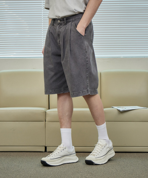 IHDO(アヒドゥ)の「カチオンヴィンテージグレインバミューダパンツ_ウォッシュドチャコール(その他パンツ・メンズ・その他・LARGE/MEDIUM)」の2枚目の写真