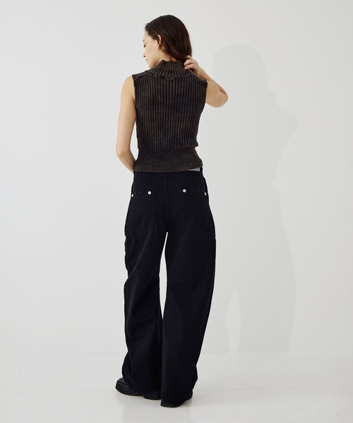 CONZ(コンズ)の「paint curved jeans(デニムパンツ・レディース・ブラック/アイボリー・3/2/1)」の8枚目の写真