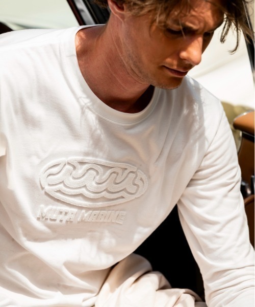 muta marine(ムータ・マリン)の「muta MARINE/ムータ マリン/別注Brush Wave LS TEE(Tシャツ/カットソー・メンズ・ブラック/ホワイト・LARGE/MEDIUM/X-LARGE)」の8枚目の写真