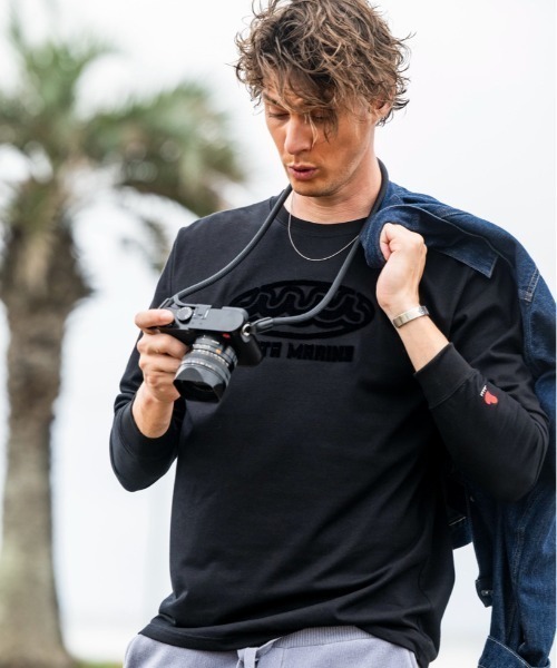 muta marine(ムータ・マリン)の「muta MARINE/ムータ マリン/別注Brush Wave LS TEE(Tシャツ/カットソー・メンズ・ブラック/ホワイト・LARGE/MEDIUM/X-LARGE)」の12枚目の写真