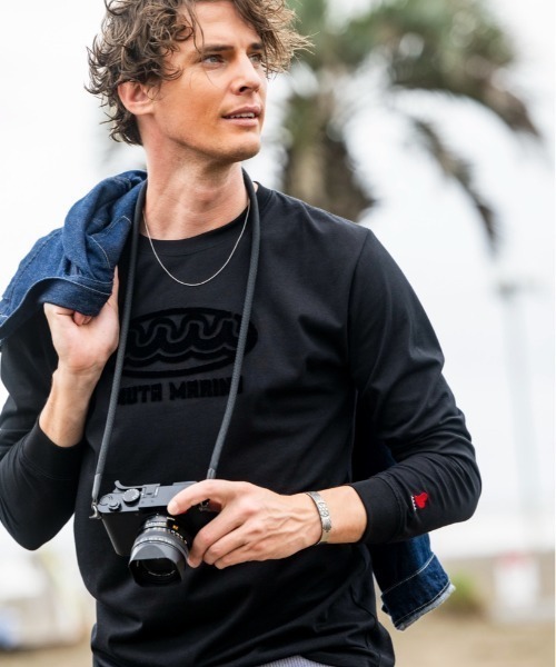 muta marine(ムータ・マリン)の「muta MARINE/ムータ マリン/別注Brush Wave LS TEE(Tシャツ/カットソー・メンズ・ブラック/ホワイト・LARGE/MEDIUM/X-LARGE)」の11枚目の写真