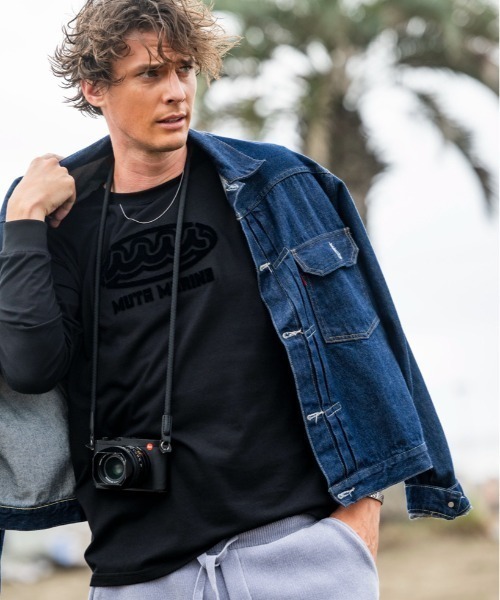 muta marine(ムータ・マリン)の「muta MARINE/ムータ マリン/別注Brush Wave LS TEE(Tシャツ/カットソー・メンズ・ブラック/ホワイト・LARGE/MEDIUM/X-LARGE)」の15枚目の写真