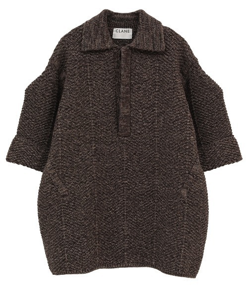 CLANE(クラネ)の「CLANE/クラネ/OVER HALF SLEEVE POLO(ポロシャツ・レディース・アイボリー/その他24・F)」の2枚目の写真