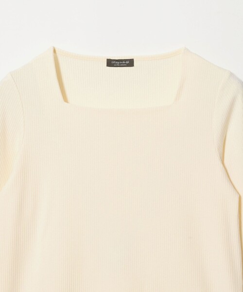 A DAY IN THE LIFE UNITED ARROWS(アデイインザライフユナイテッドアローズ)の「ラッセルストライプ スクエアネック プルオーバー <A DAY IN THE LIFE>(Tシャツ/カットソー・レディース・ブラック/オフホワイト・FREE)」の8枚目の写真