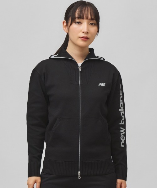 NEW BALANCE（ニューバランス）の「ニューバランス New Balance FULL ZIP KNIT BLOUSON（ブルゾン・レディース・ブラック/ホワイト・M/L）」の2枚目の写真