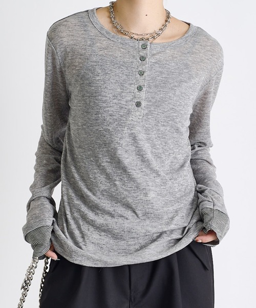 Lui's(ルイス)の「ヘンリーロンT(Tシャツ/カットソー・レディース・ブラック系その他/ブラック/レッド系その他/グレー系その他・FREE)」の12枚目の写真