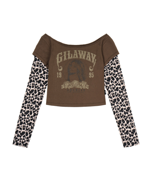 GILAARCHIVE(ギラアーカイブ)の「RUNAWAY GIRL LEOPARD LONG SLEEVE_BROWN(Tシャツ/カットソー・レディース・その他・FREE)」の4枚目の写真