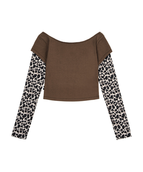 GILAARCHIVE(ギラアーカイブ)の「RUNAWAY GIRL LEOPARD LONG SLEEVE_BROWN(Tシャツ/カットソー・レディース・その他・FREE)」の5枚目の写真