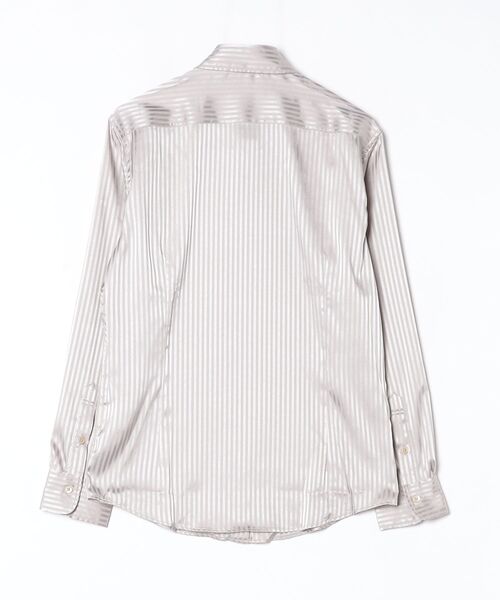 HIGH STREET(ハイストリート)の「HIGH STREET∴ストレッチサテンストライプレギュラーカラーシャツ(シャツ/ブラウス・メンズ・ダークブラウン/ネイビー/ベージュ・M/S/L)」の4枚目の写真