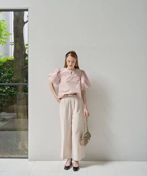 cle blatt（クレブラット）の「タックストレートパンツ（その他パンツ・レディース・アイボリー/ベージュ・SMALL/MEDIUM）」の4枚目の写真