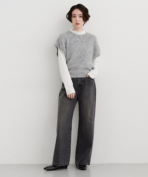 THE SHOP TK (ザ ショップ ティーケー )の「ふわふわシャギーフレンチニット(ニット/セーター・レディース・ピンク系/グレー・13/12)」の3枚目の写真