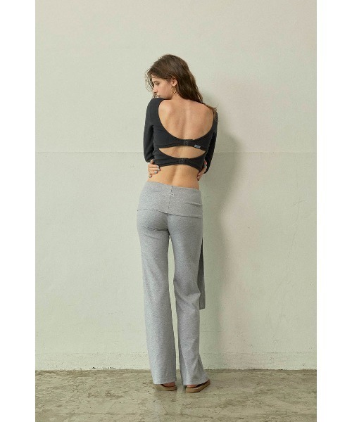 ALEXIA STAM(アリシアスタン)の「Tie Waist Flared Pants /ウエストリボンフレアパンツ(その他パンツ・レディース・チャコールグレー/グレー/カーキ・S/M/L)」の12枚目の写真