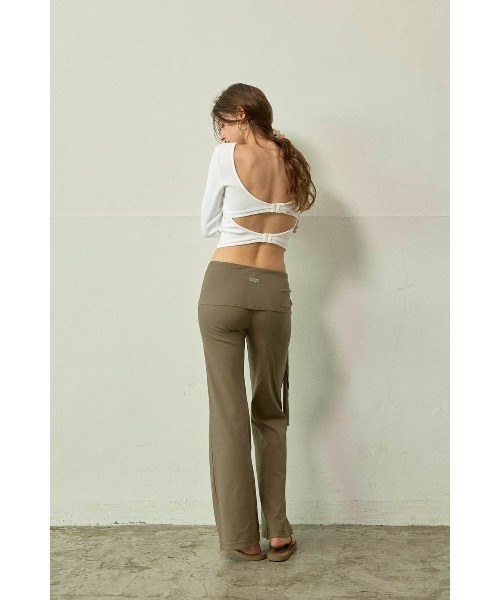 ALEXIA STAM(アリシアスタン)の「Tie Waist Flared Pants /ウエストリボンフレアパンツ(その他パンツ・レディース・チャコールグレー/グレー/カーキ・S/M/L)」の17枚目の写真