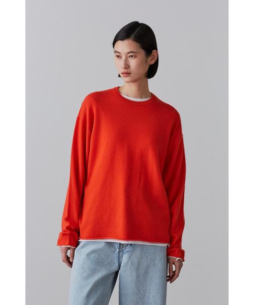 YLEVE(イレーヴ)の「YLEVE / CASHMERE KN T(ニット/セーター・レディース・オレンジ/ベージュ/ネイビー・1)」の1枚目の写真