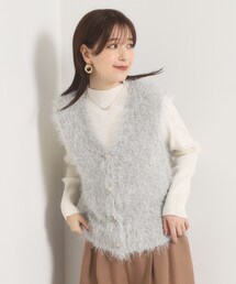 フェザーラメニットジレ