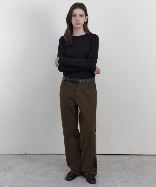 WEDNESDAYOASISFORWOMEN(ウェンズデー オアシス フォー ウーマン)の「カラーラウンドネック長袖Tシャツ_BLACK(WB6TP47)(Tシャツ/カットソー・レディース・ブラック・FREE)」の3枚目の写真