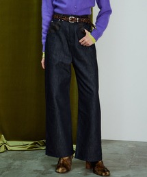 【26WINTER PRE-ORDER】Vegan Leather Docking Straight Denim/ヴィーガンレザードッキングストレートデニム