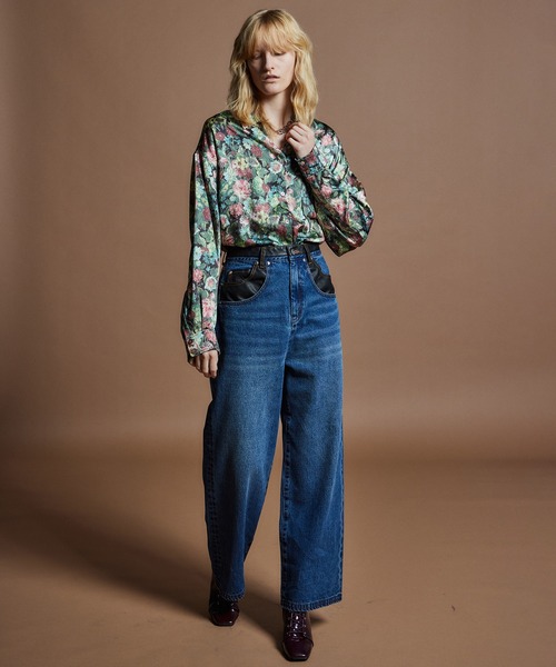 MAISON SPECIAL(メゾンスペシャル)の「【26WINTER PRE-ORDER】Vegan Leather Docking Straight Denim/ヴィーガンレザードッキングストレートデニム(デニムパンツ・レディース・ネイビー/カーキ/ブルー・38/36)」の17枚目の写真