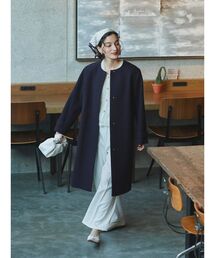 ロングボアコート（ノーカラーコート）｜AKTE（アクテ）のファッション