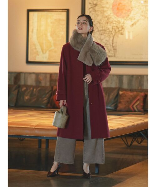 ノーカラーコート（レッド/赤色系）ファッション通販 - ZOZOTOWN