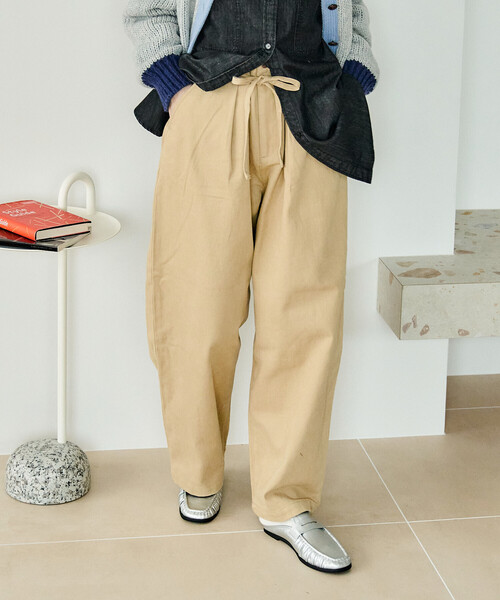 FREAK'S STORE（フリークスストア）の「RED KAP × FREAK'S STORE/レッドキャップ 別注 ウォーム 紐付きイージーパンツ（その他パンツ・レディース・ベージュ/ブラウン/ネイビー/チャコール/ナチュラル・SMALL/MEDIUM）」の4枚目の写真
