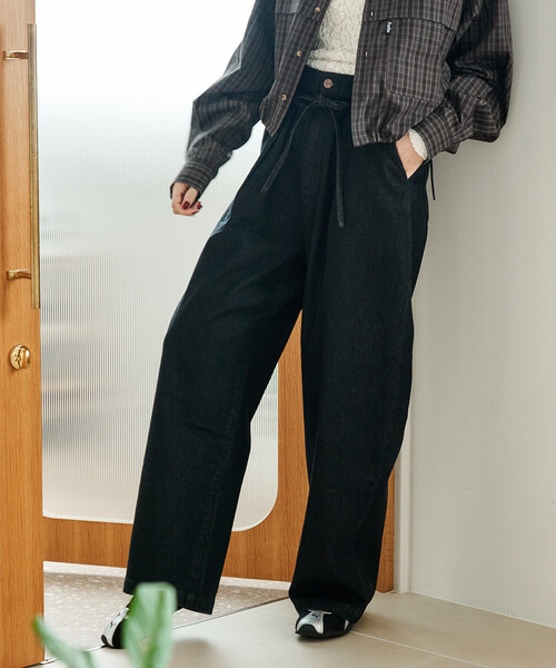 FREAK'S STORE（フリークスストア）の「RED KAP × FREAK'S STORE/レッドキャップ 別注 ウォーム 紐付きイージーパンツ（その他パンツ・レディース・ベージュ/ブラウン/ネイビー/チャコール/ナチュラル・SMALL/MEDIUM）」の2枚目の写真