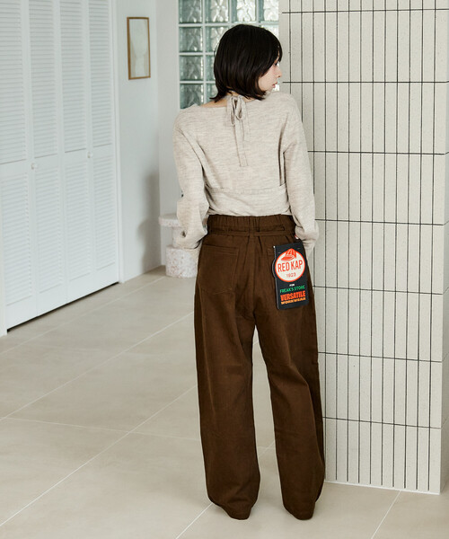 FREAK'S STORE（フリークスストア）の「RED KAP × FREAK'S STORE/レッドキャップ 別注 ウォーム 紐付きイージーパンツ（その他パンツ・レディース・ベージュ/ブラウン/ネイビー/チャコール/ナチュラル・SMALL/MEDIUM）」の20枚目の写真