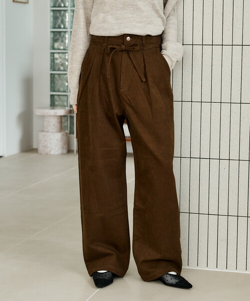 FREAK'S STORE（フリークスストア）の「RED KAP × FREAK'S STORE/レッドキャップ 別注 ウォーム 紐付きイージーパンツ（その他パンツ・レディース・ベージュ/ブラウン/ネイビー/チャコール/ナチュラル・SMALL/MEDIUM）」の14枚目の写真