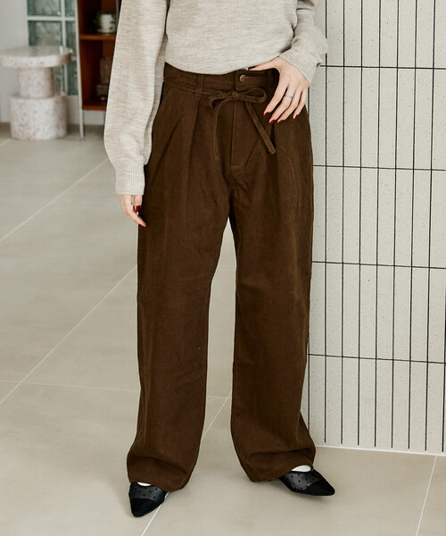 FREAK'S STORE（フリークスストア）の「RED KAP × FREAK'S STORE/レッドキャップ 別注 ウォーム 紐付きイージーパンツ（その他パンツ・レディース・ベージュ/ブラウン/ネイビー/チャコール/ナチュラル・SMALL/MEDIUM）」の8枚目の写真