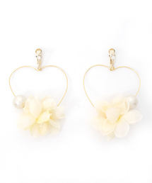 WARMTH | warmth フラワーハートフープイヤリング(イヤリング)