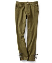 IEDIT | 【股下丈が選べる】ララ・ステラ　レースアップヘムが印象的な美脚ストレッチチノパンツ　(チノパンツ)