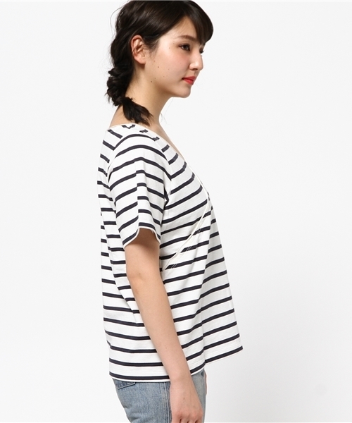 RODEO CROWNS WIDE BOWL（ロデオクラウンズワイドボウル）の「REVERSE TEE（Tシャツ/カットソー・レディース・ダークネイビー/ホワイト系その他・MEDIUM/SMALL）」の5枚目の写真