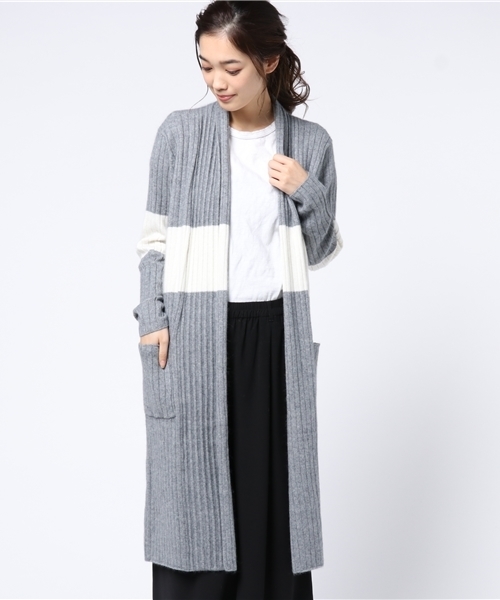 LOVELESS（ラブレス）の「【LOVELESS】WOMENS アンゴラミックスニットカーディンガン（カーディガン/ボレロ・レディース・ブラック/グレー・36/34）」の2枚目の写真