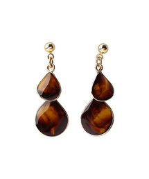 つやつやダブルプレートのピアス