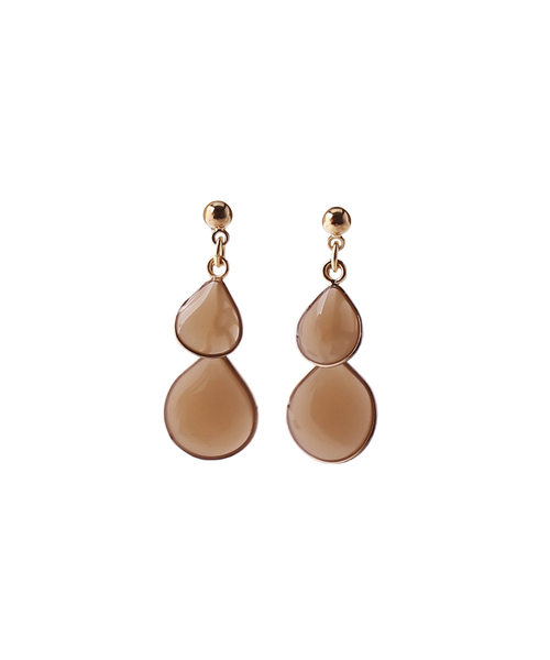 ANEMONE（アネモネ）の「つやつやダブルプレートのピアス（ピアス（両耳用）・レディース・グレー/ブラウン/ワイン/アイボリー/カーキ/ブルー/ピンク/グリーン・FREE）」の11枚目の写真