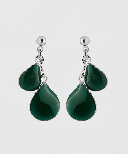 ANEMONE（アネモネ）の「つやつやダブルプレートのピアス（ピアス（両耳用）・レディース・グレー/ブラウン/ワイン/アイボリー/カーキ/ブルー/ピンク/グリーン・FREE）」の12枚目の写真