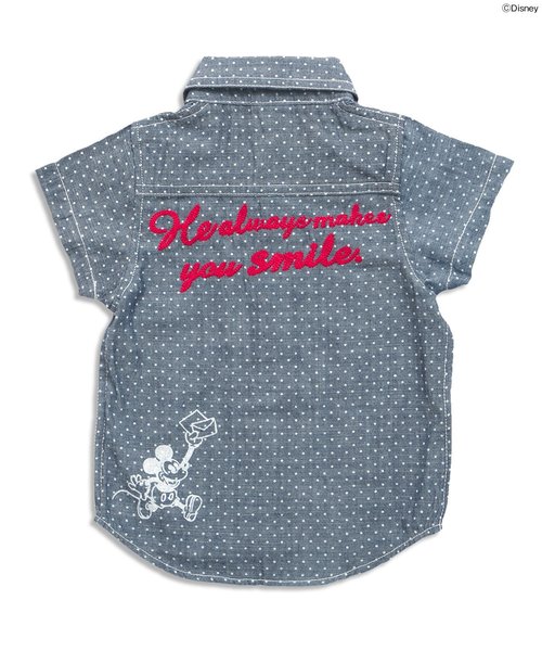 BREEZE（ブリーズ）の「Disney（ディズニー）ミッキーアップリケ半袖シャツ（シャツ/ブラウス・キッズ・ネイビー/サックスブルー・140/95/110/80/90/100/120/130）」の10枚目の写真