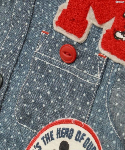 BREEZE（ブリーズ）の「Disney（ディズニー）ミッキーアップリケ半袖シャツ（シャツ/ブラウス・キッズ・ネイビー/サックスブルー・140/95/110/80/90/100/120/130）」の6枚目の写真