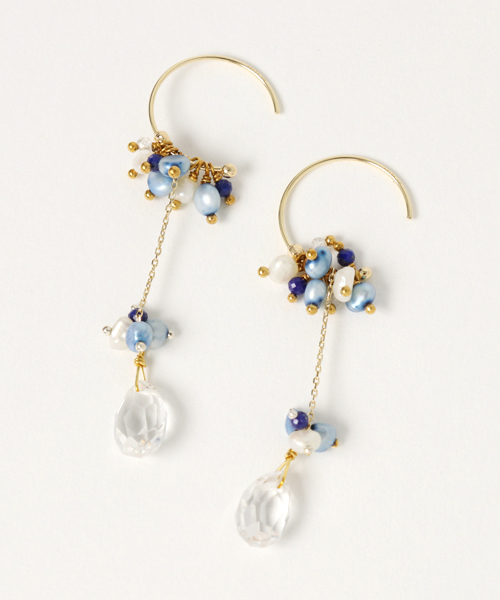 agete アガット　ピアス　藍染 agete（アガット）の「K10藍染ピアス（ピアス（両耳用））」 - WEAR