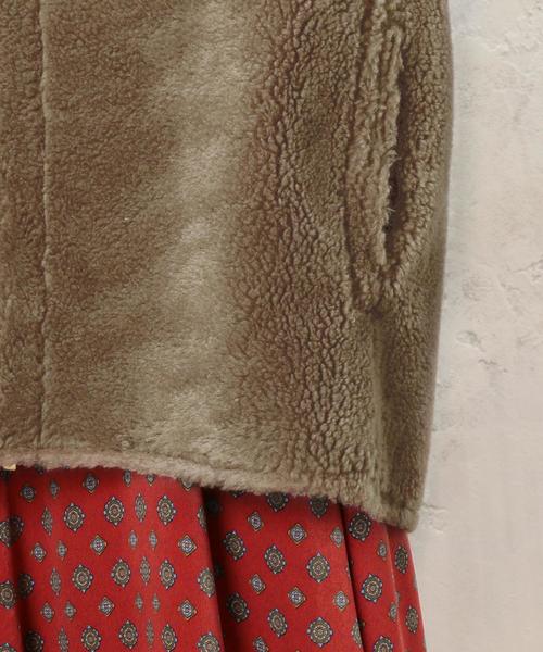 green label relaxing（グリーンレーベルリラクシング）の「[WEB限定] CF ボア 2WAY コート SHORT ◆（その他アウター・レディース・モカ/ナチュラル・36/38）」の9枚目の写真