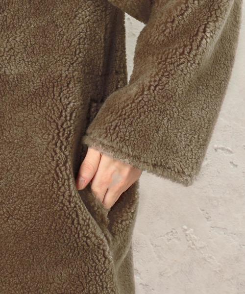 green label relaxing（グリーンレーベルリラクシング）の「[WEB限定] CF ボア 2WAY コート SHORT ◆（その他アウター・レディース・モカ/ナチュラル・36/38）」の11枚目の写真